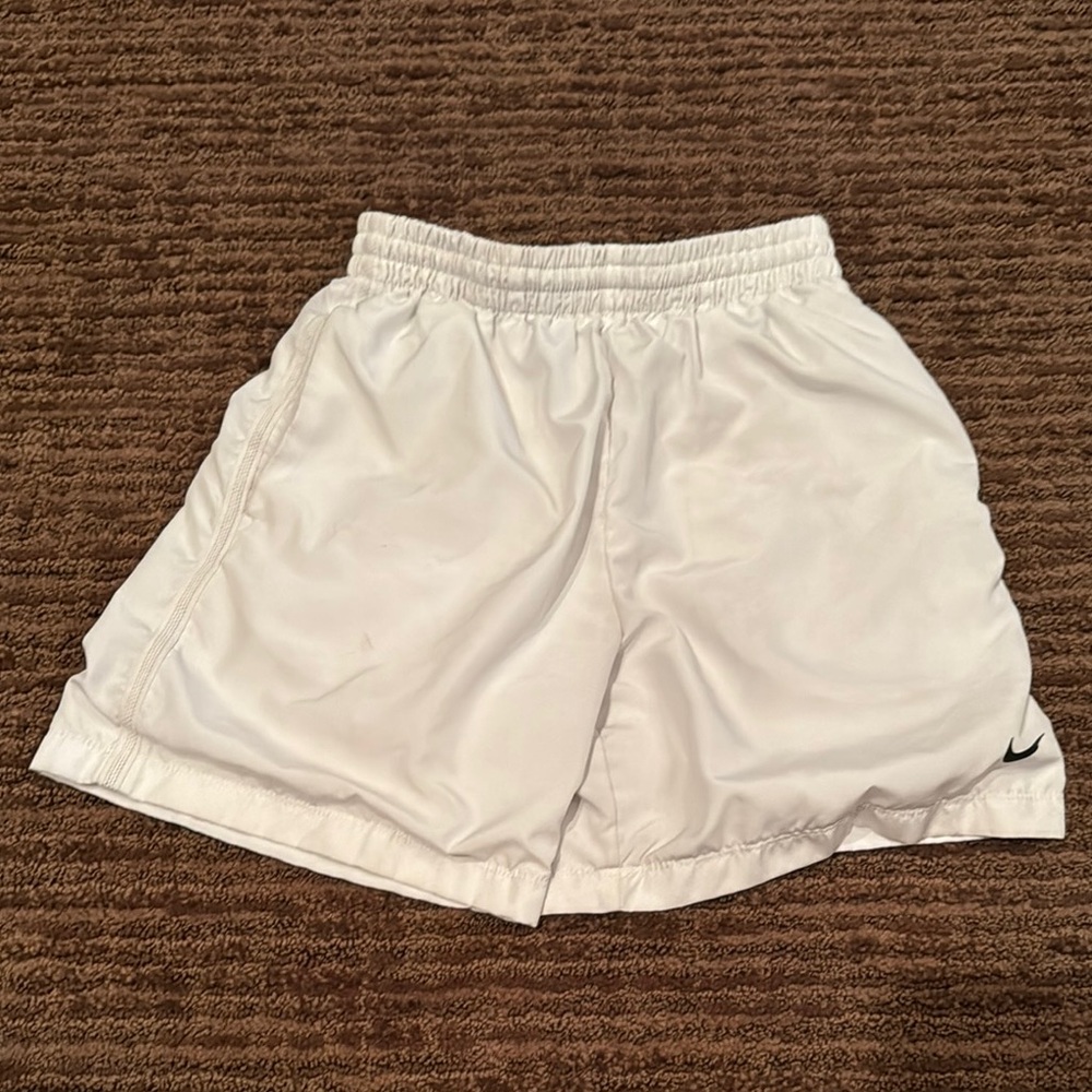 White Athletic Shorts with Logo